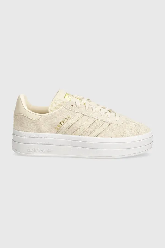 adidas Originals leather sneakers Gazelle Bold beige color IG4380