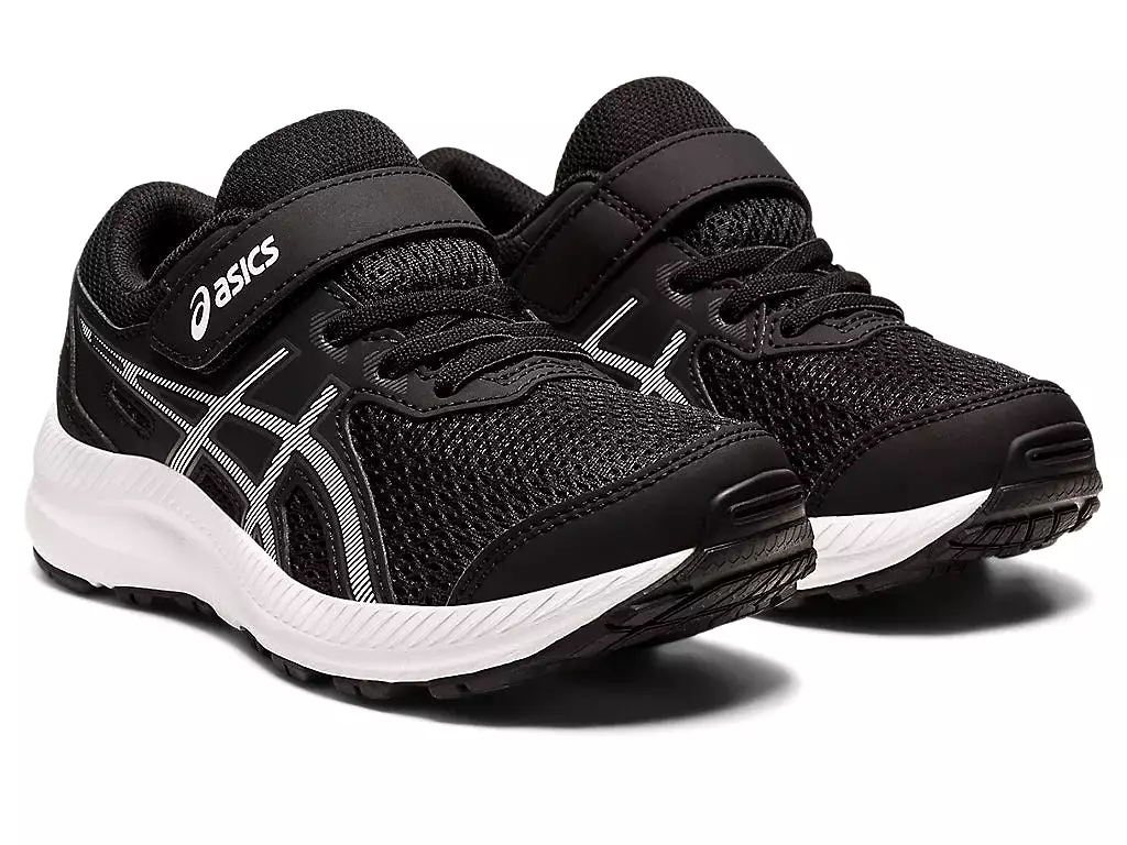 ASICS KIDS CONTEND 8 BLACK/WHITE SHOES