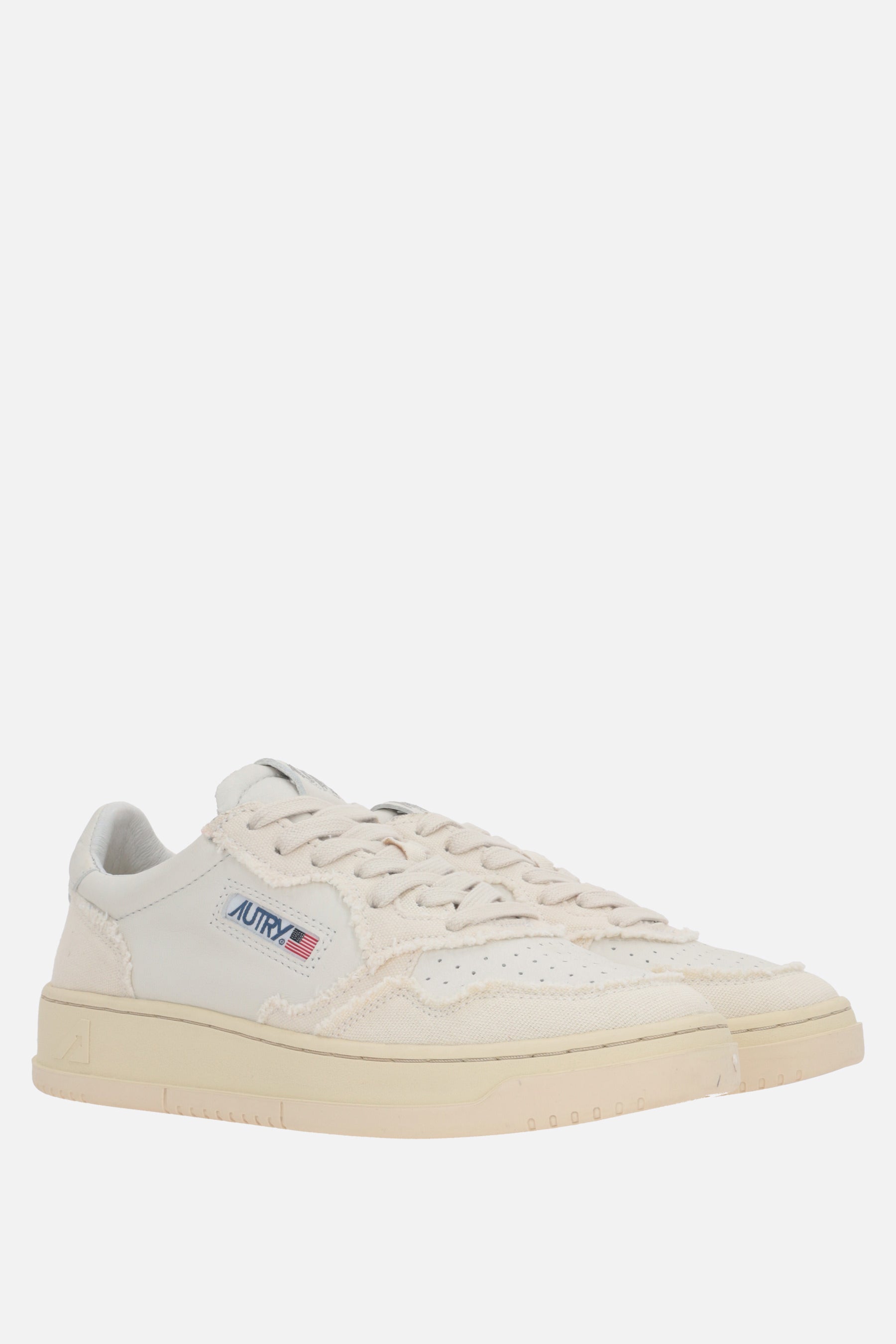 Autry Medalist smooth leather and canvas sneakers