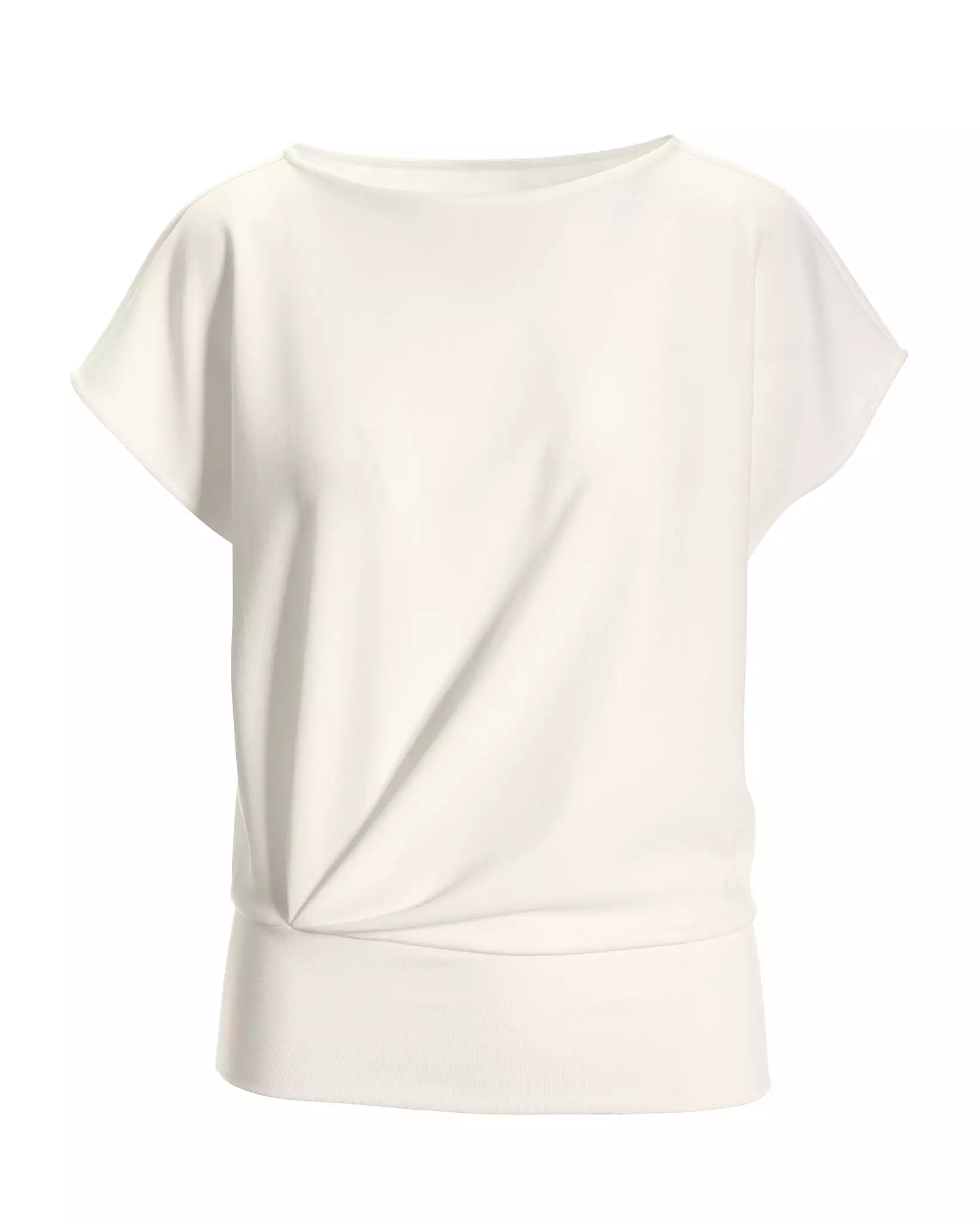 Beyond Travel Bateau Neck Blouson Top Ivory Coast