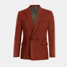  Blazer cruzada marron rojizo de pana slim fit