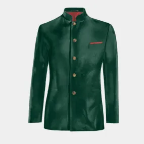  Blazer cuello mao verde azulado de terciopelo edición limitada