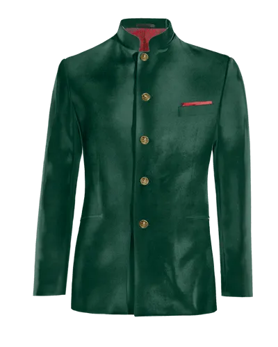  Blazer cuello mao verde azulado de terciopelo edición limitada