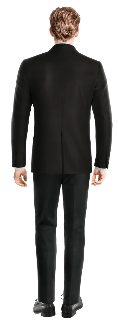  Blazer Esmoquin negro rojizo slim fit de 1 botón