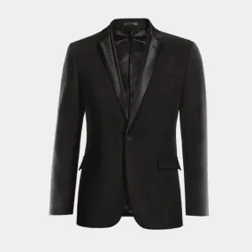  Blazer Esmoquin negro rojizo slim fit de 1 botón