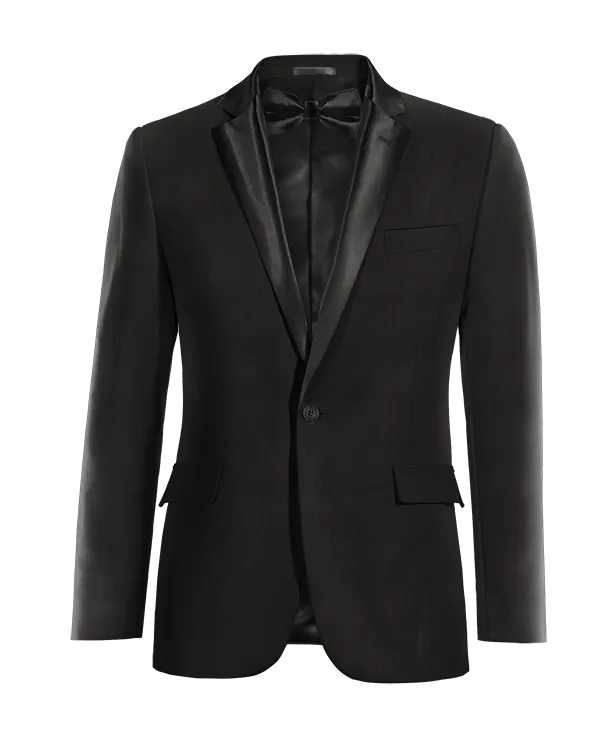  Blazer Esmoquin negro rojizo slim fit de 1 botón