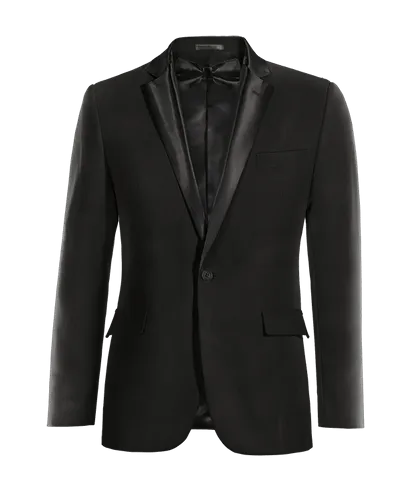  Blazer Esmoquin negro rojizo slim fit de 1 botón