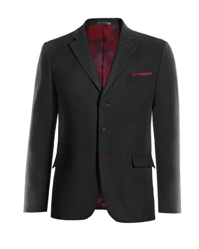  Blazer negro Ónix esencial de 3 botones y con pañuelo