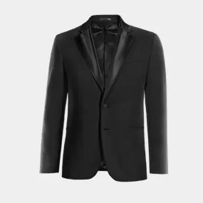  Blazer Tuxedo negro Ónix solapa ancha esencial