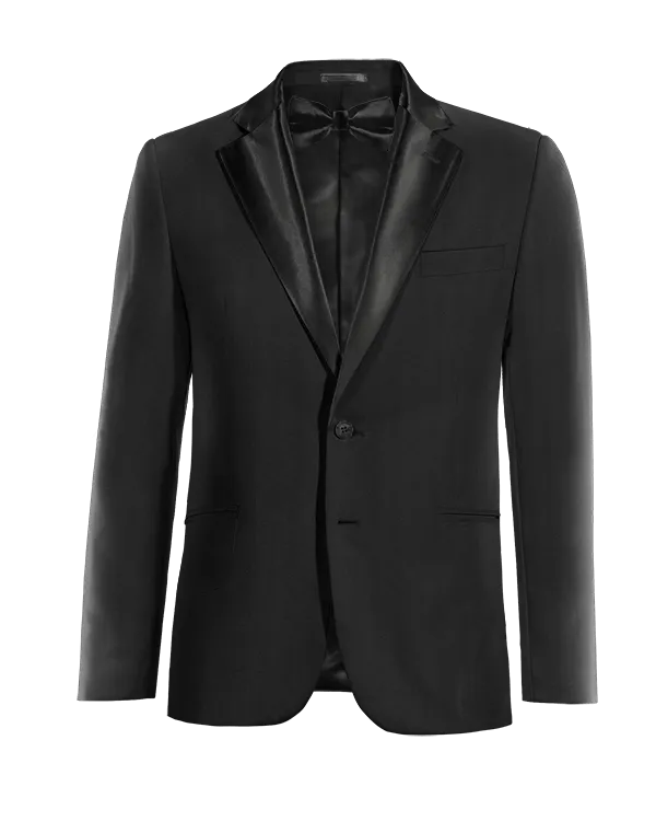  Blazer Tuxedo negro Ónix solapa ancha esencial