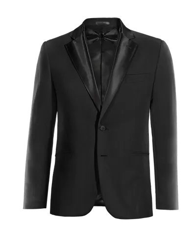  Blazer Tuxedo negro Ónix solapa ancha esencial