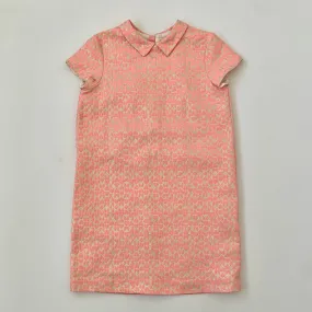 Bonpoint Pink And Gold Heart Print Shift Dress: 12 Years