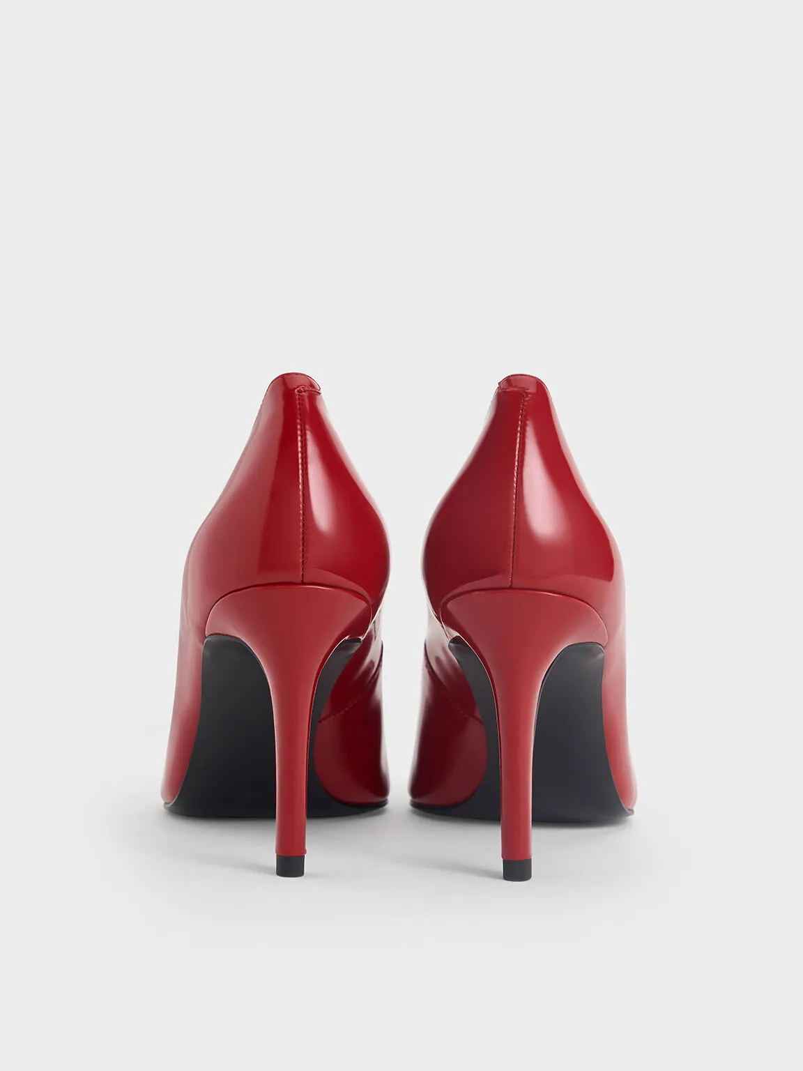 Bow Pointed-Toe Stiletto-Heel Pumps - Red