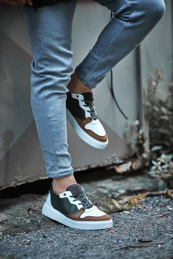 Camel Green Low Top Sneakers for Men | GentWith