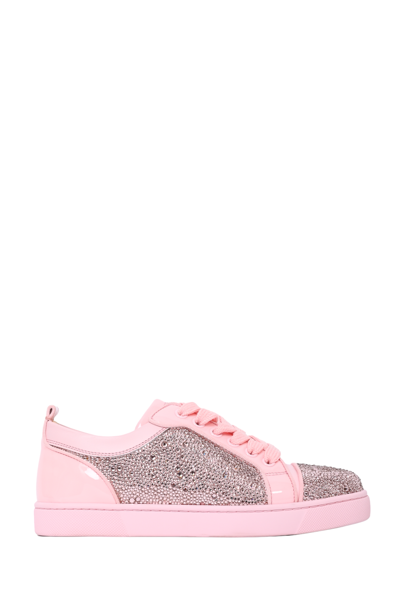 Christian Louboutin Pink Leather Crystal Sneakers Size 35