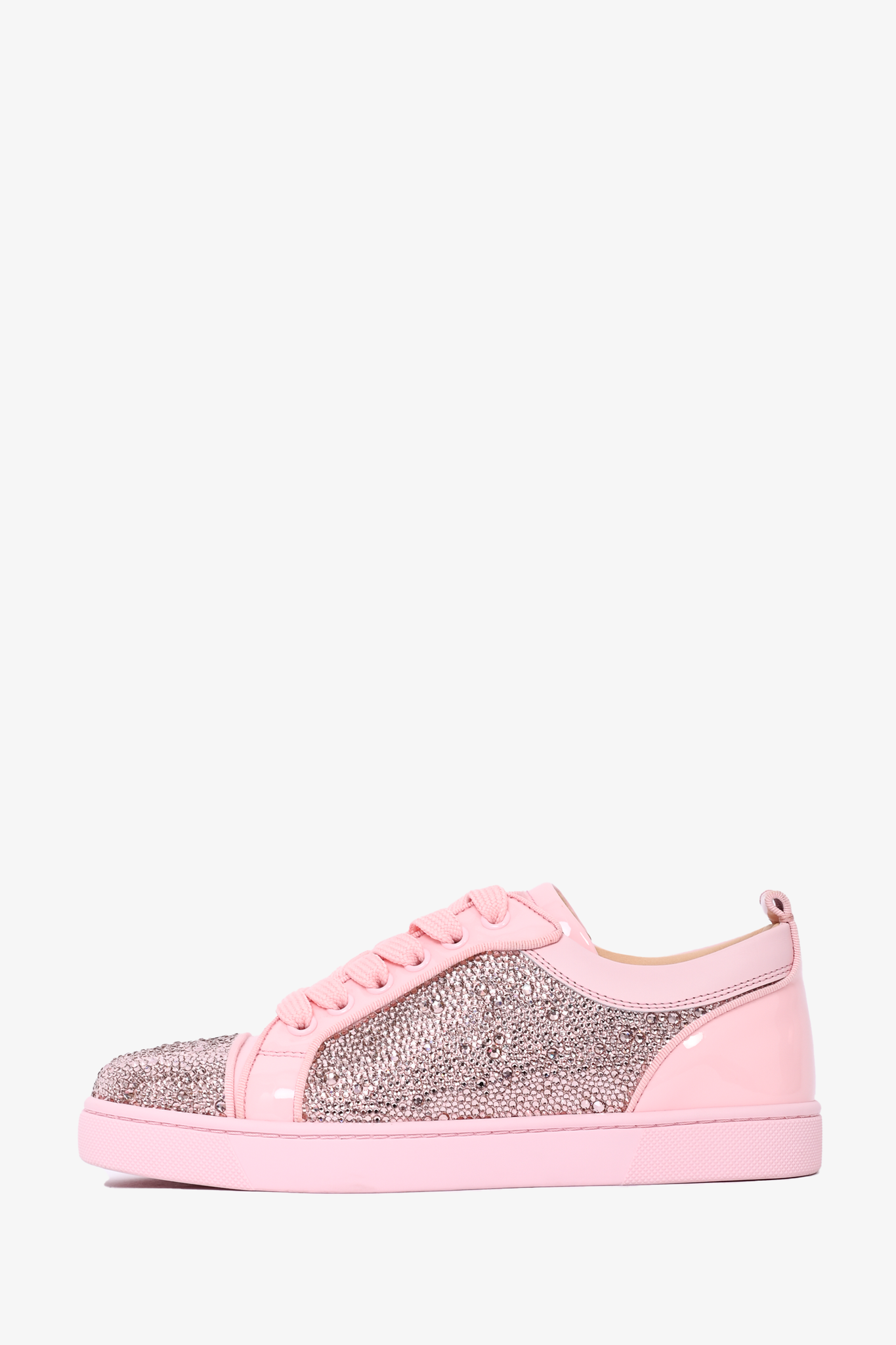 Christian Louboutin Pink Leather Crystal Sneakers Size 35