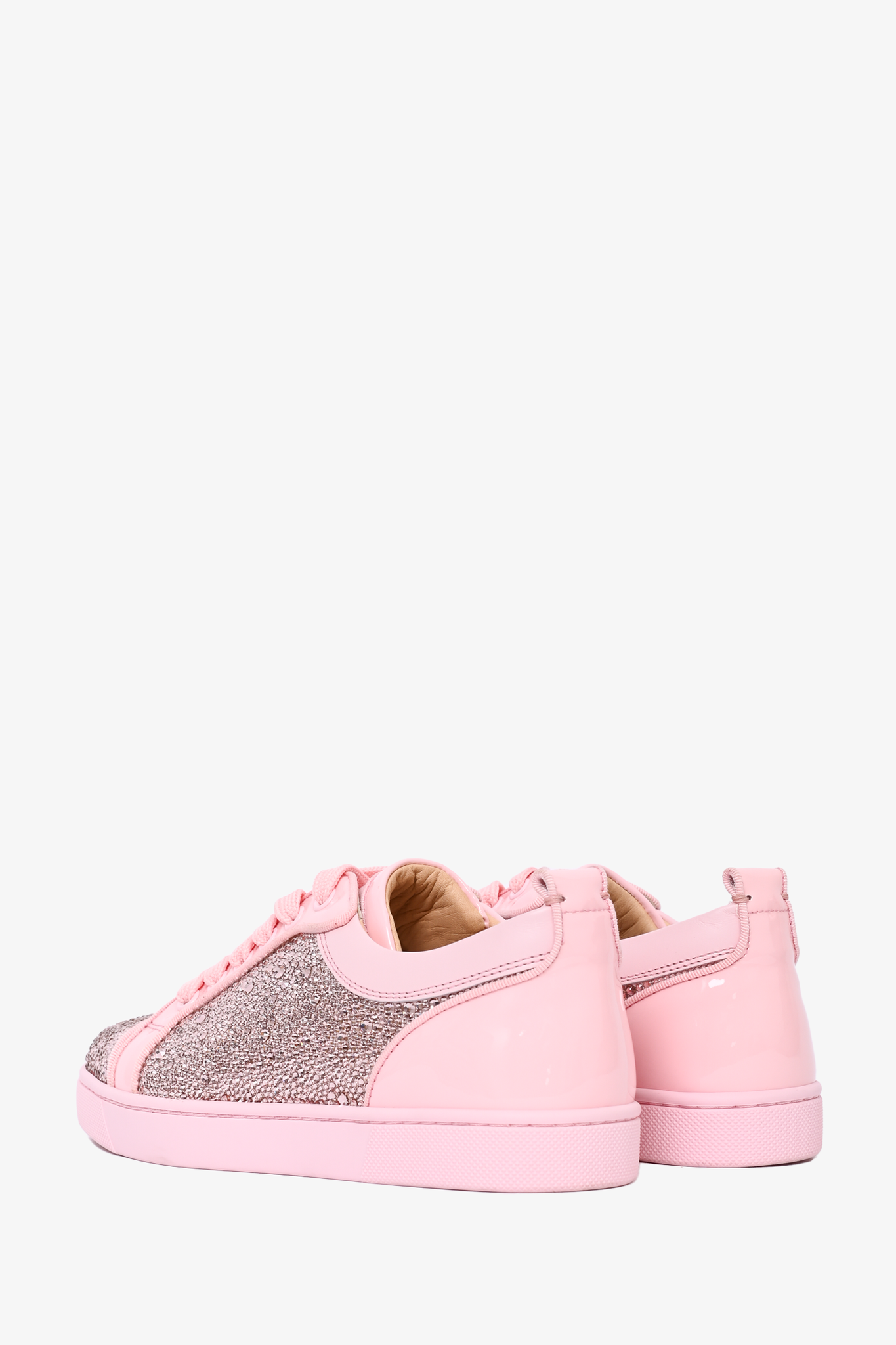 Christian Louboutin Pink Leather Crystal Sneakers Size 35