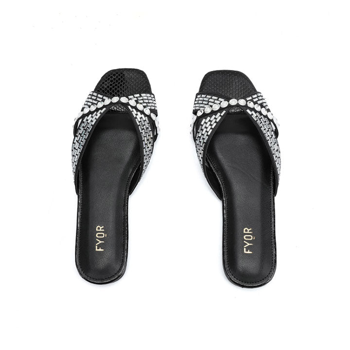 Cut-work Mirror Diamante Sandal MY 326