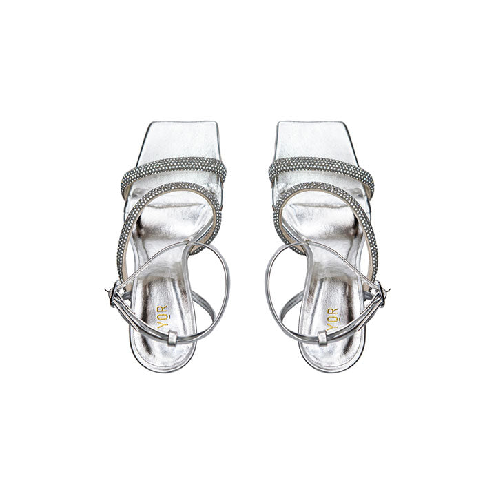 Diamante Double Strap High Heel Sandal BWR 045