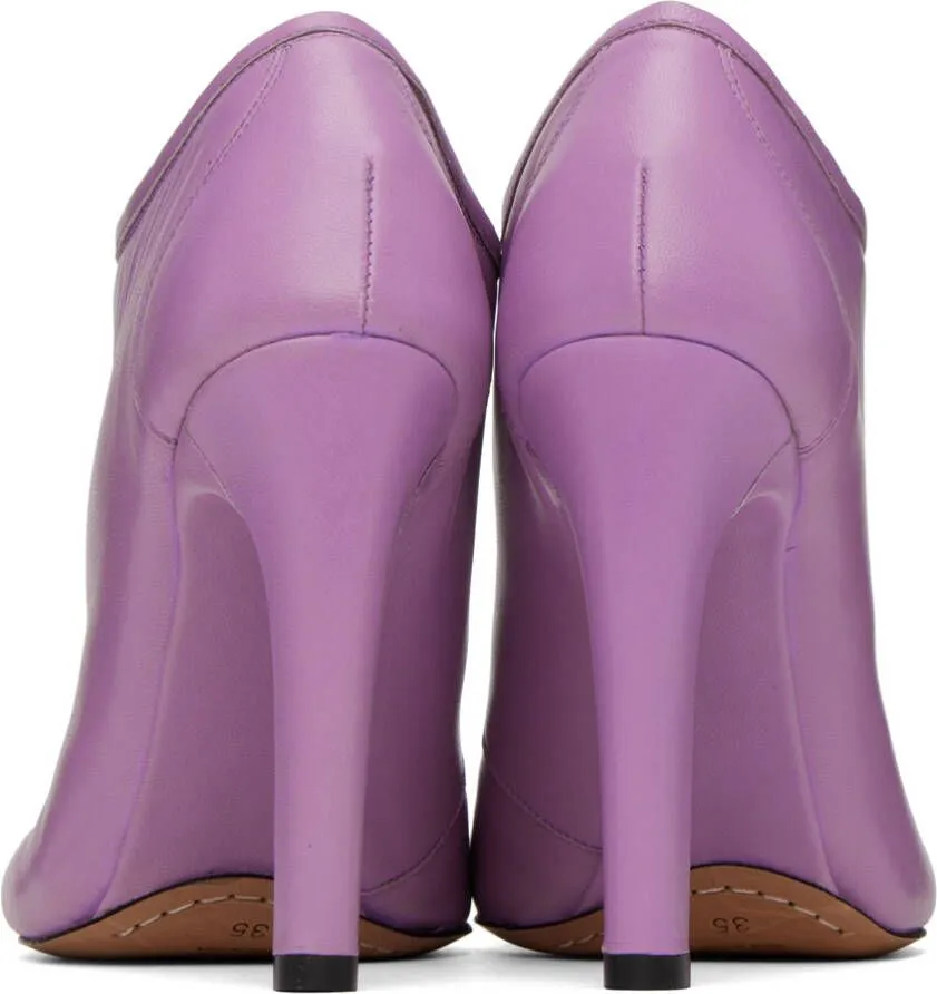 Dries Van Noten Purple Lace-Up Low Ankle Heels