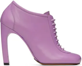 Dries Van Noten Purple Lace-Up Low Ankle Heels