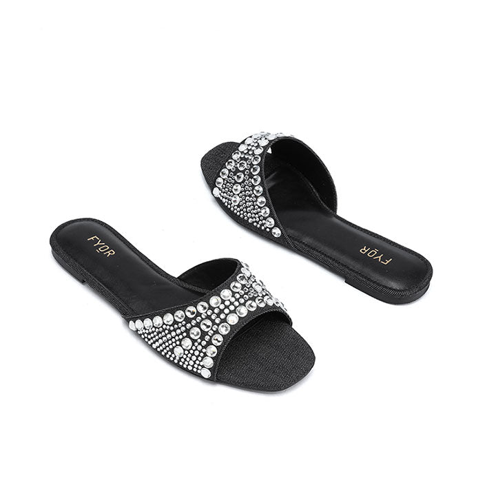 Embellished Diamante Denim Sandal MY 310