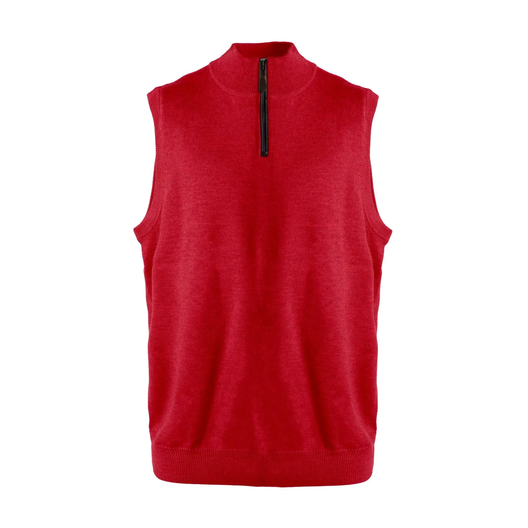 Extra Fine 'Zegna Baruffa' Merino Wool Quarter-Zip Sweater Vest in Admiral Red by Viyella