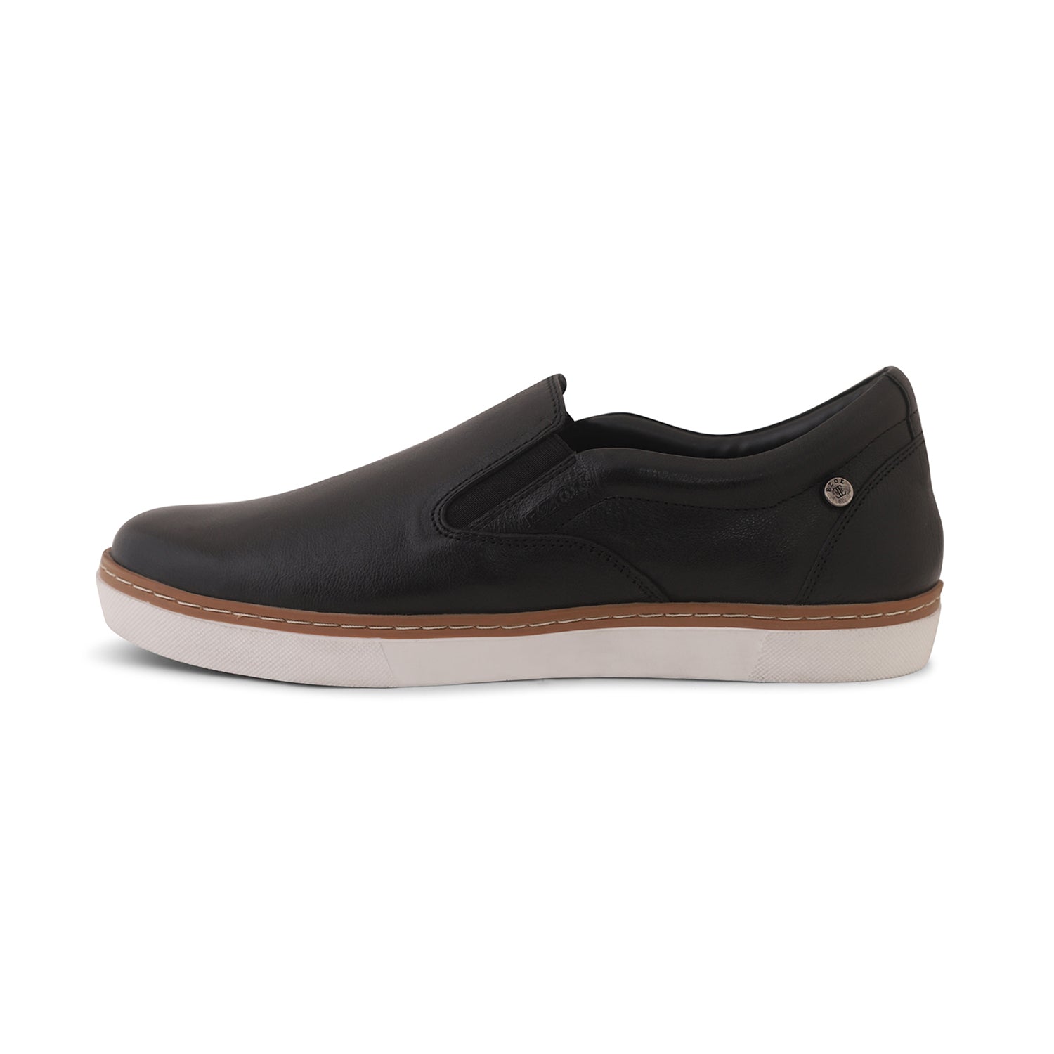 Ezok Mens Black Slip-On Sneakers