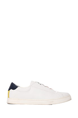 Fendi White Leather Sock Detail Sneakers Size 37