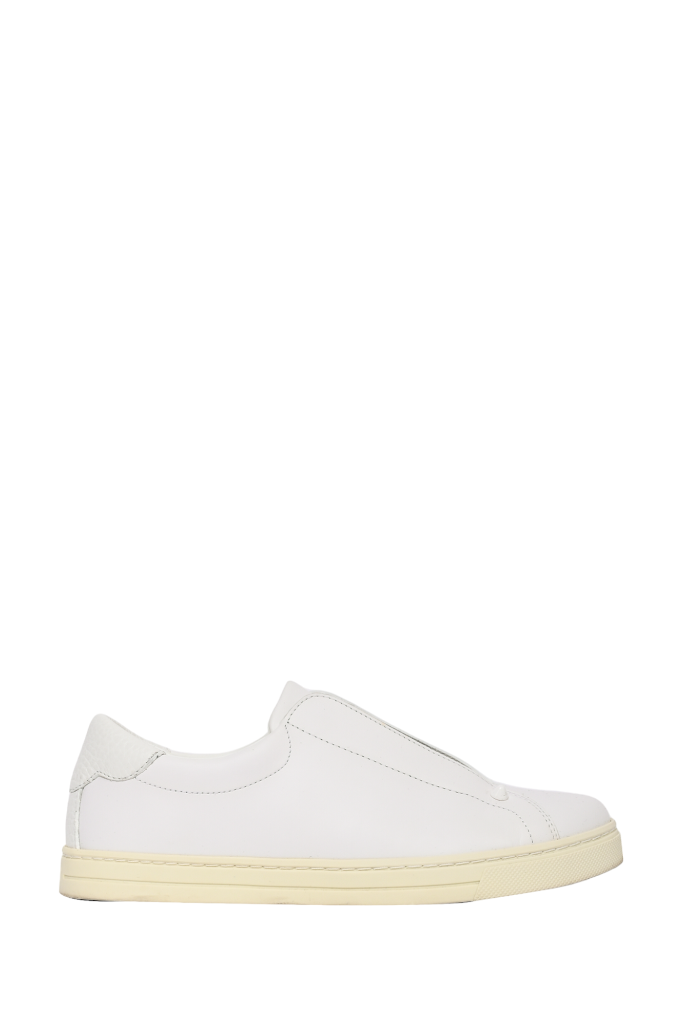 Fendi White Leather Zucca Slip-On Sneakers Size 36