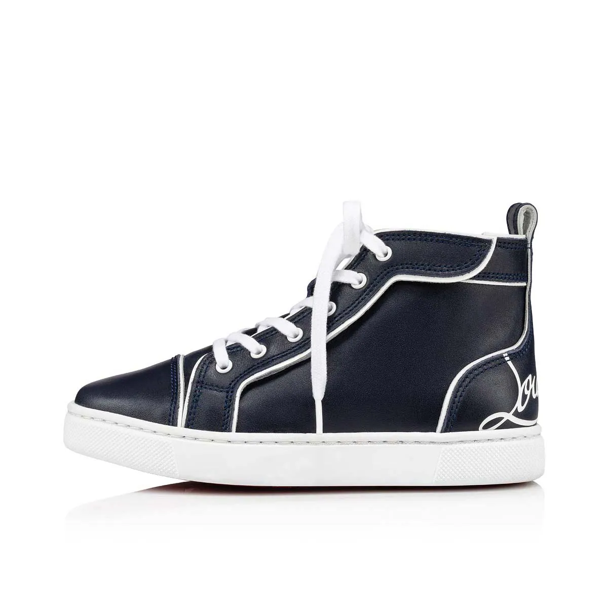 Funnytopi High-top sneakers - Calf leather - Navy - Kids