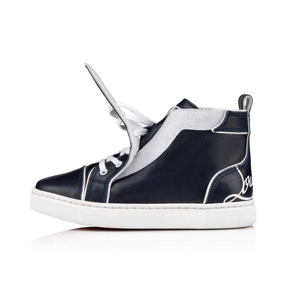 Funnytopi High-top sneakers - Calf leather - Navy - Kids