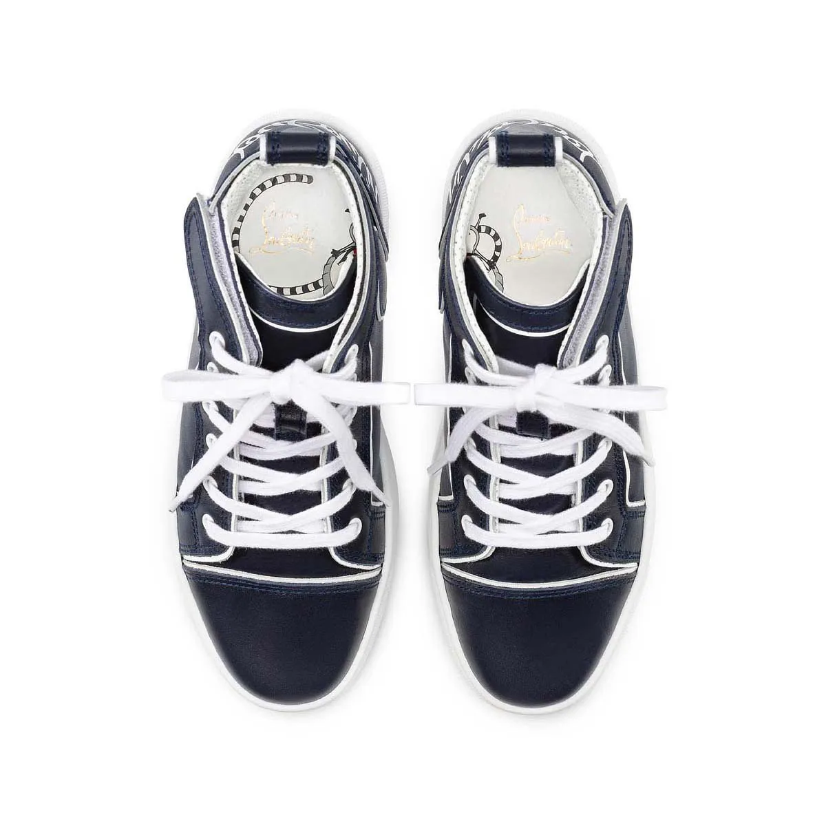 Funnytopi High-top sneakers - Calf leather - Navy - Kids