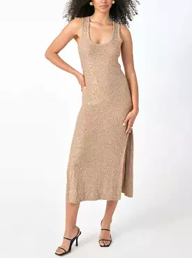 GLEAM MIDI DRESS GOLD