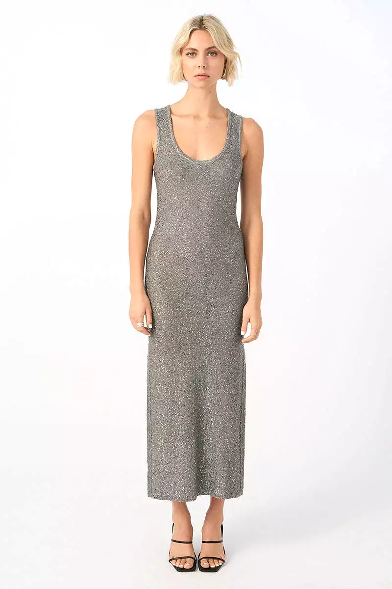 GLEAM MIDI DRESS PLATINUM