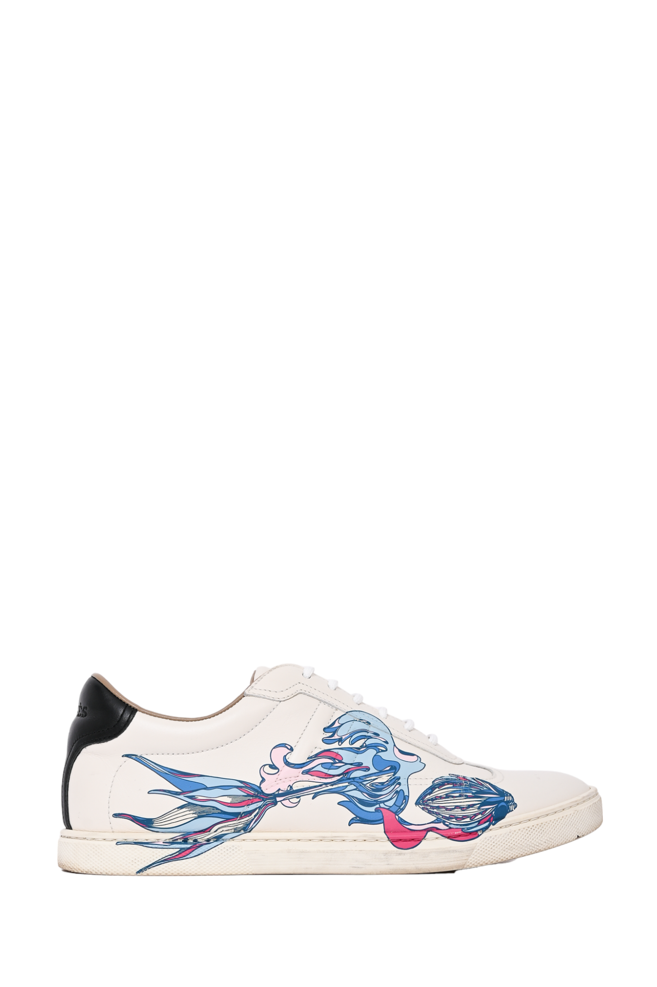 Hermes White Leather 'Fantaisie Botanique' Quicker Sneakers Size 37