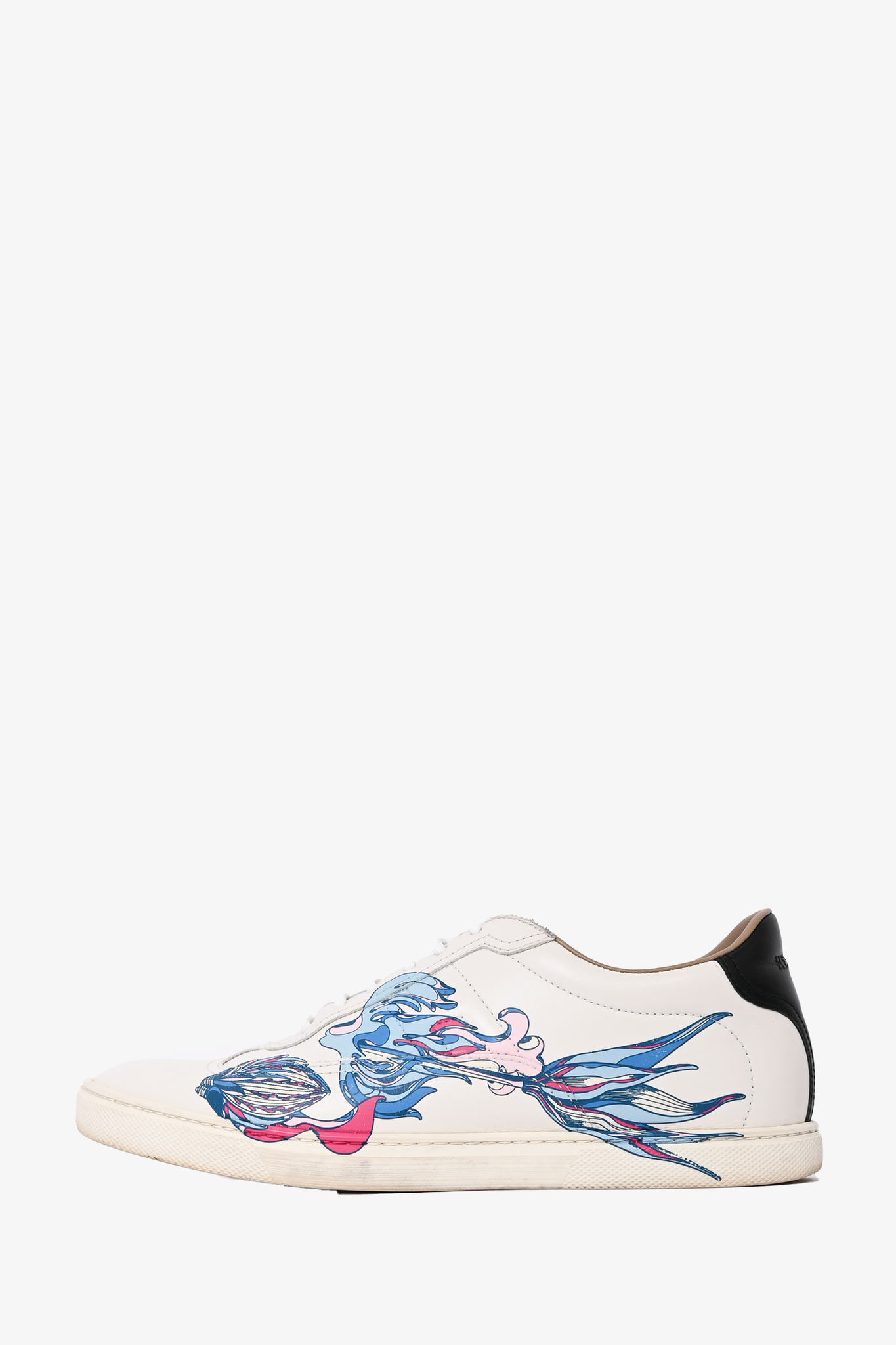 Hermes White Leather 'Fantaisie Botanique' Quicker Sneakers Size 37