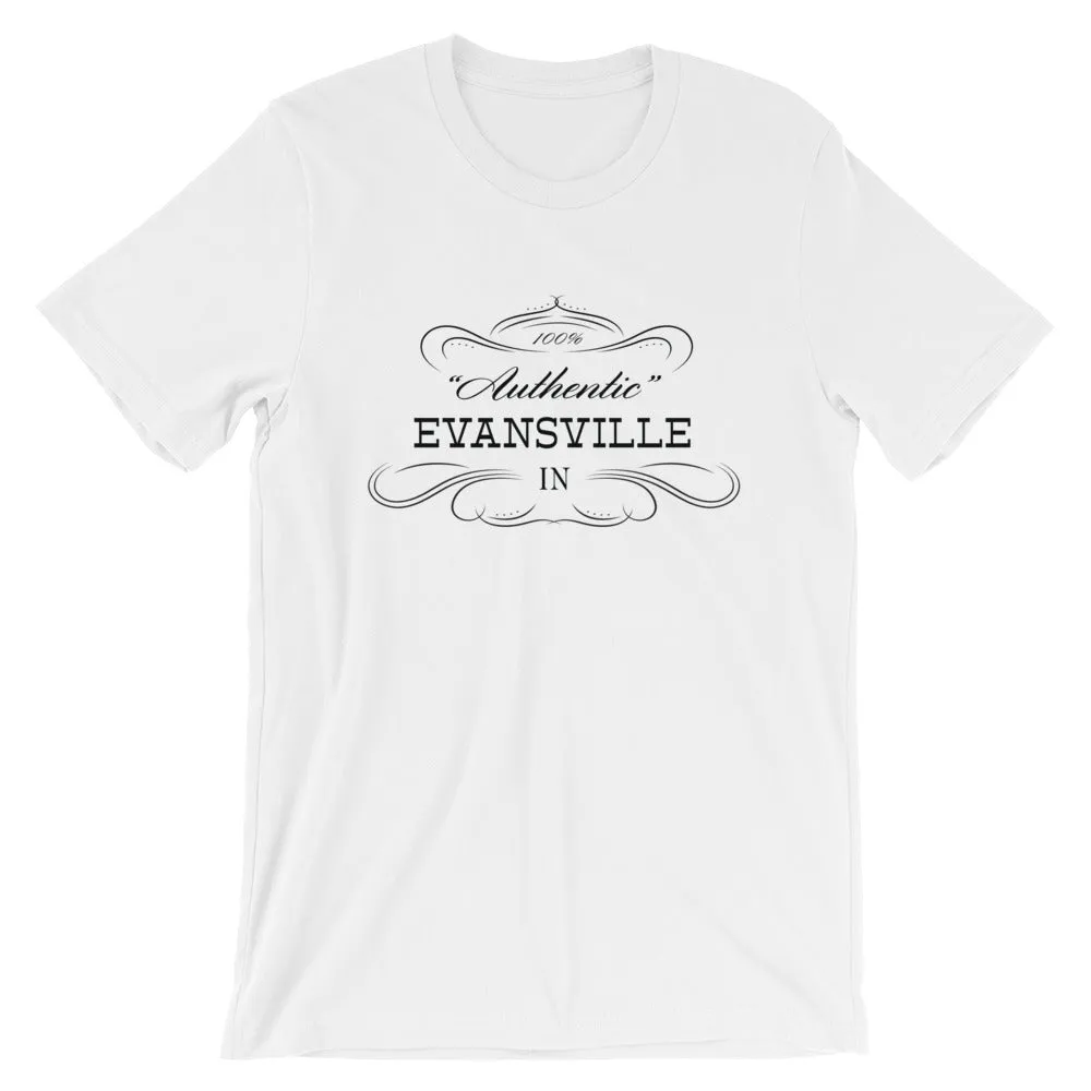 Indiana - Evansville IN - Short-Sleeve Unisex T-Shirt - Authentic