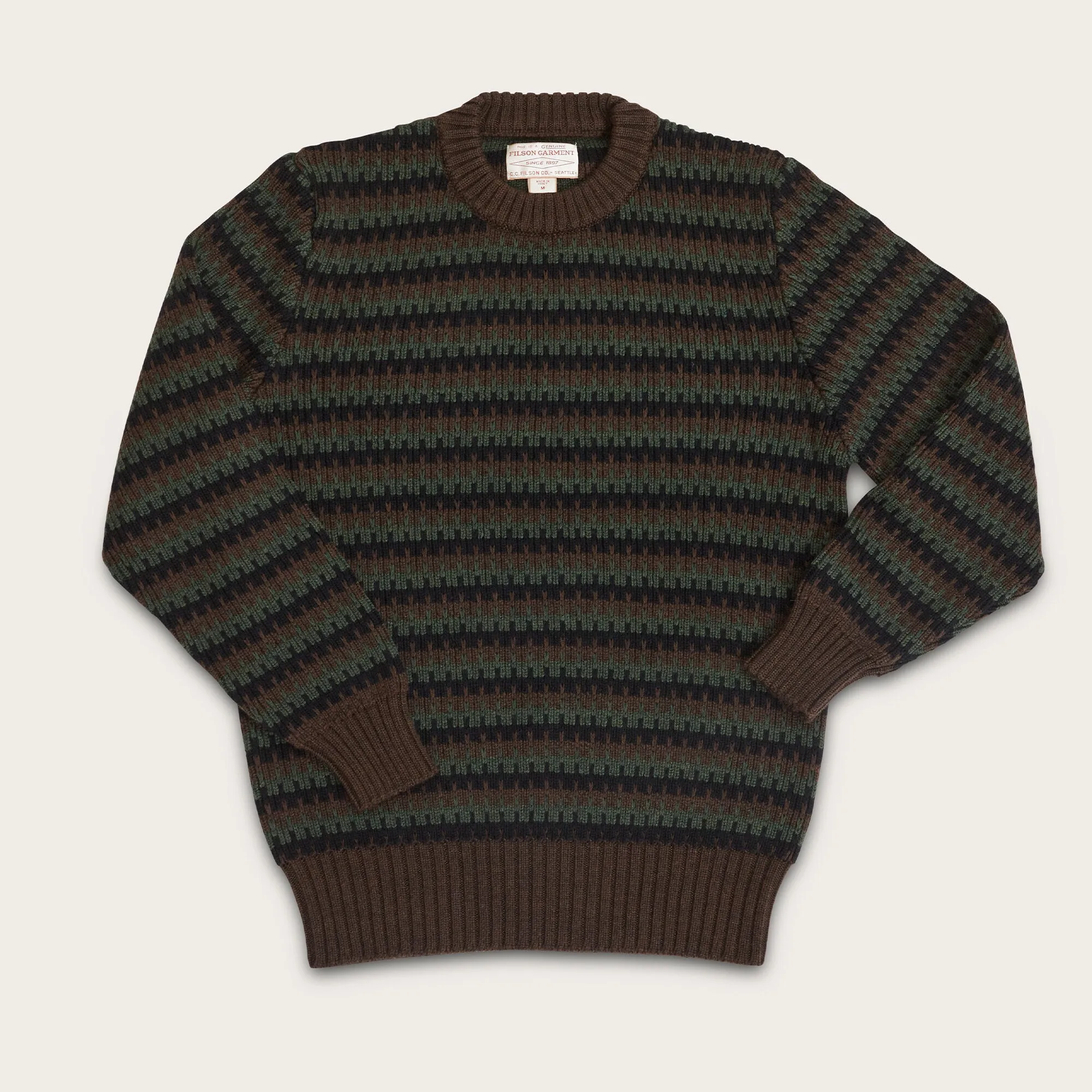 JACQUARD WOOL CREWNECK SWEATER