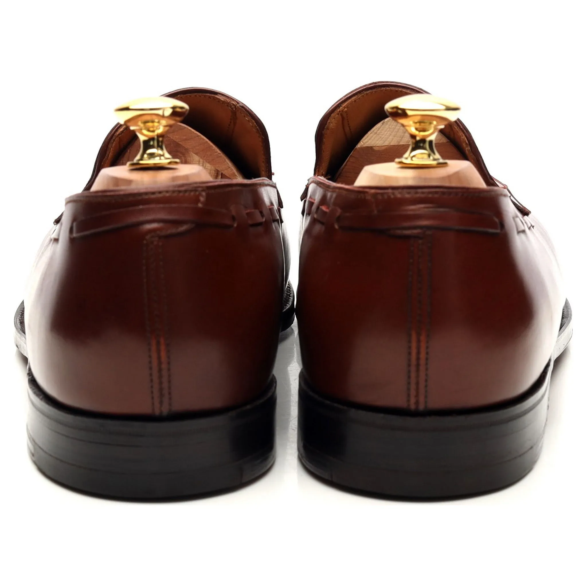 'Jihel' Tan Brown Leather Tassel Loafers UK 11.5 E