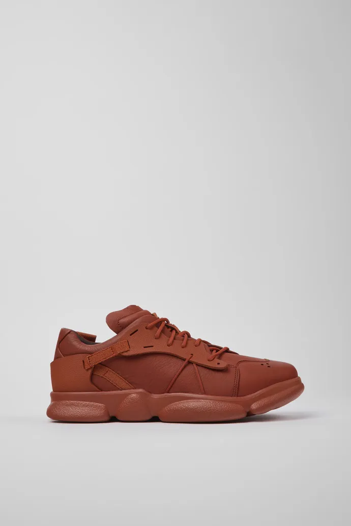 Karst Red leather and textile sneakers for men