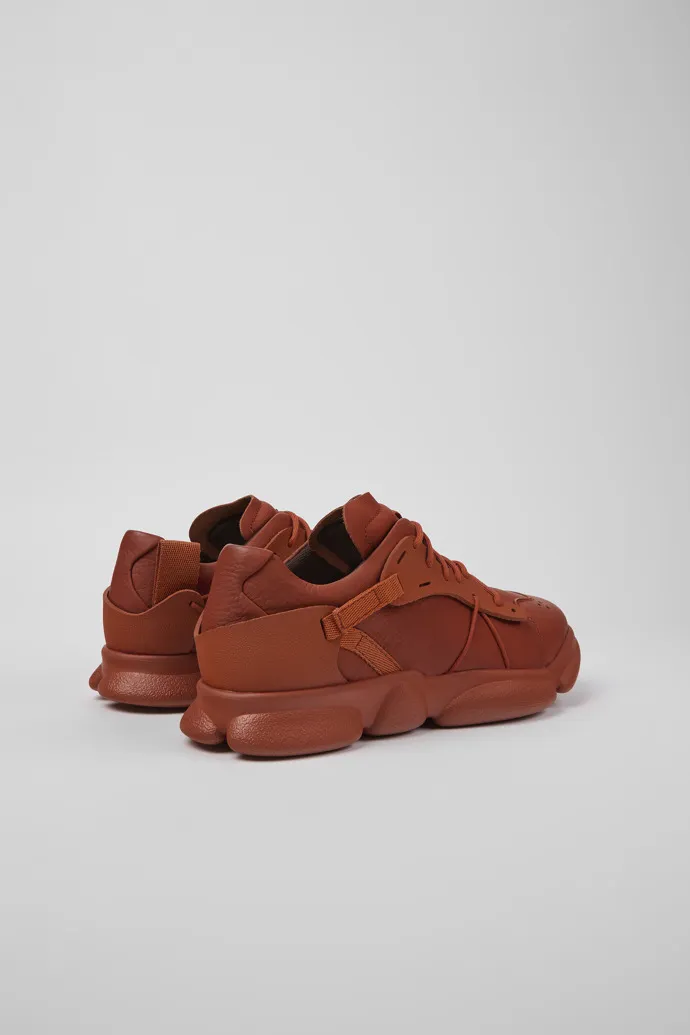 Karst Red leather and textile sneakers for men