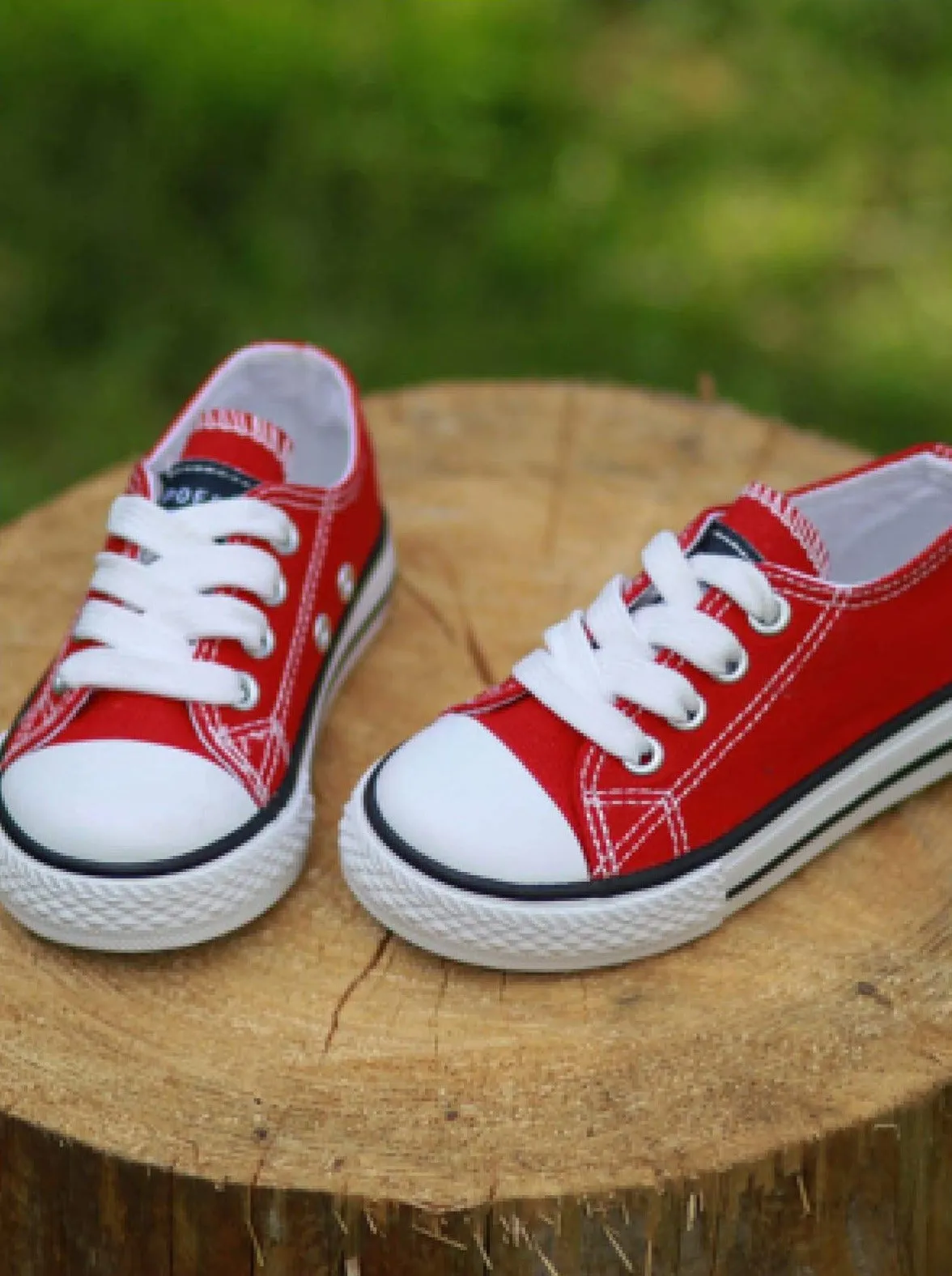 Keep It Casual Red Canvas Sneakers By Liv and Mia