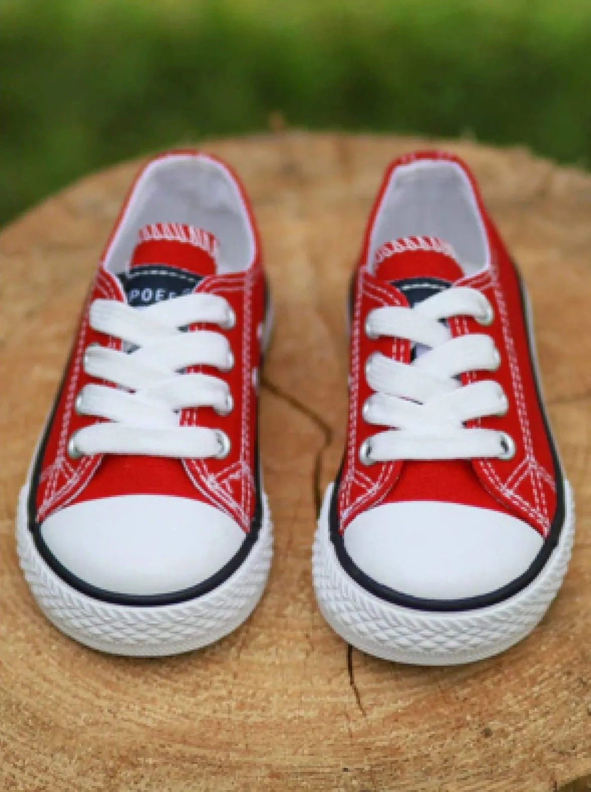 Keep It Casual Red Canvas Sneakers By Liv and Mia