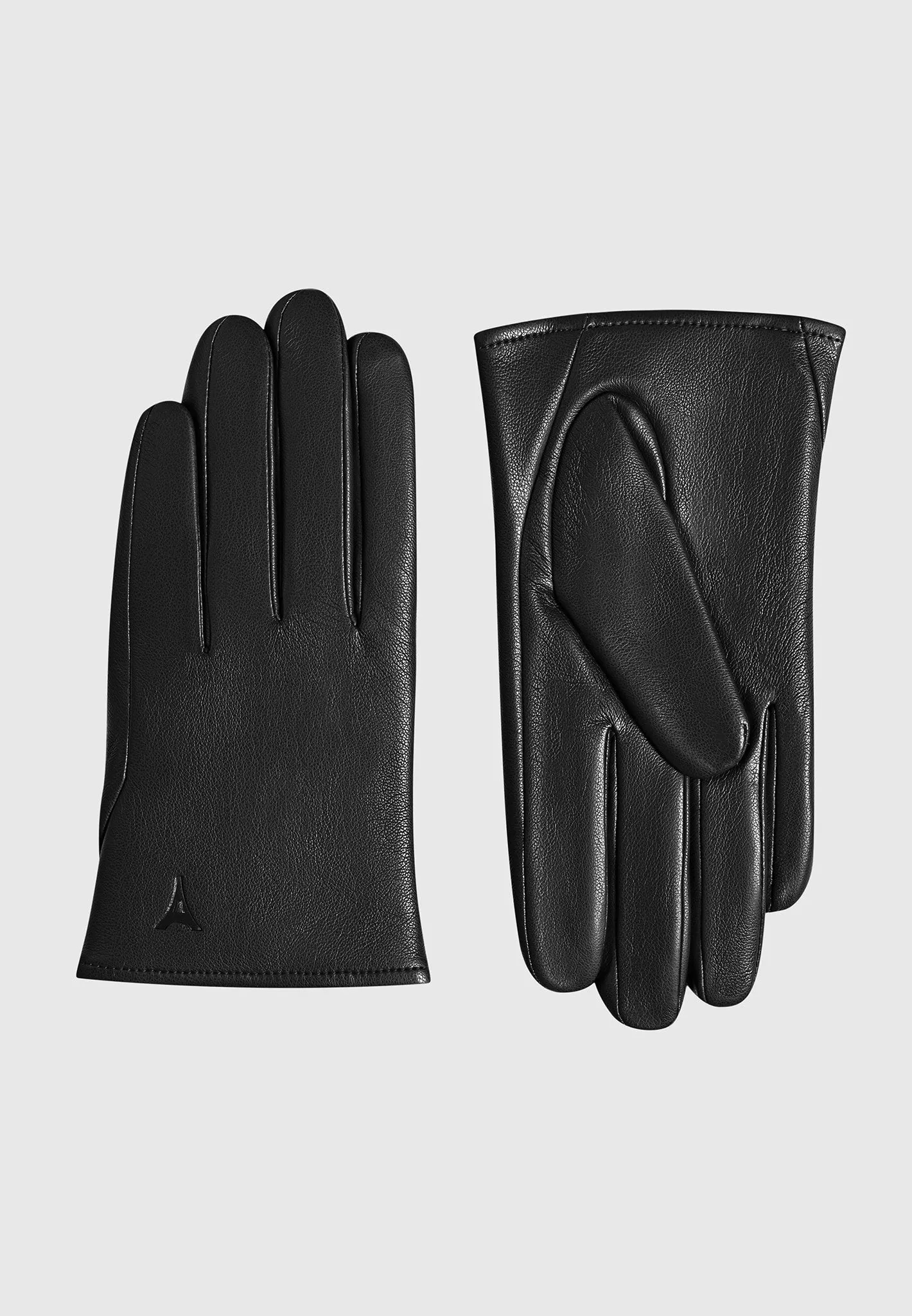 Leather Short Gloves - Black