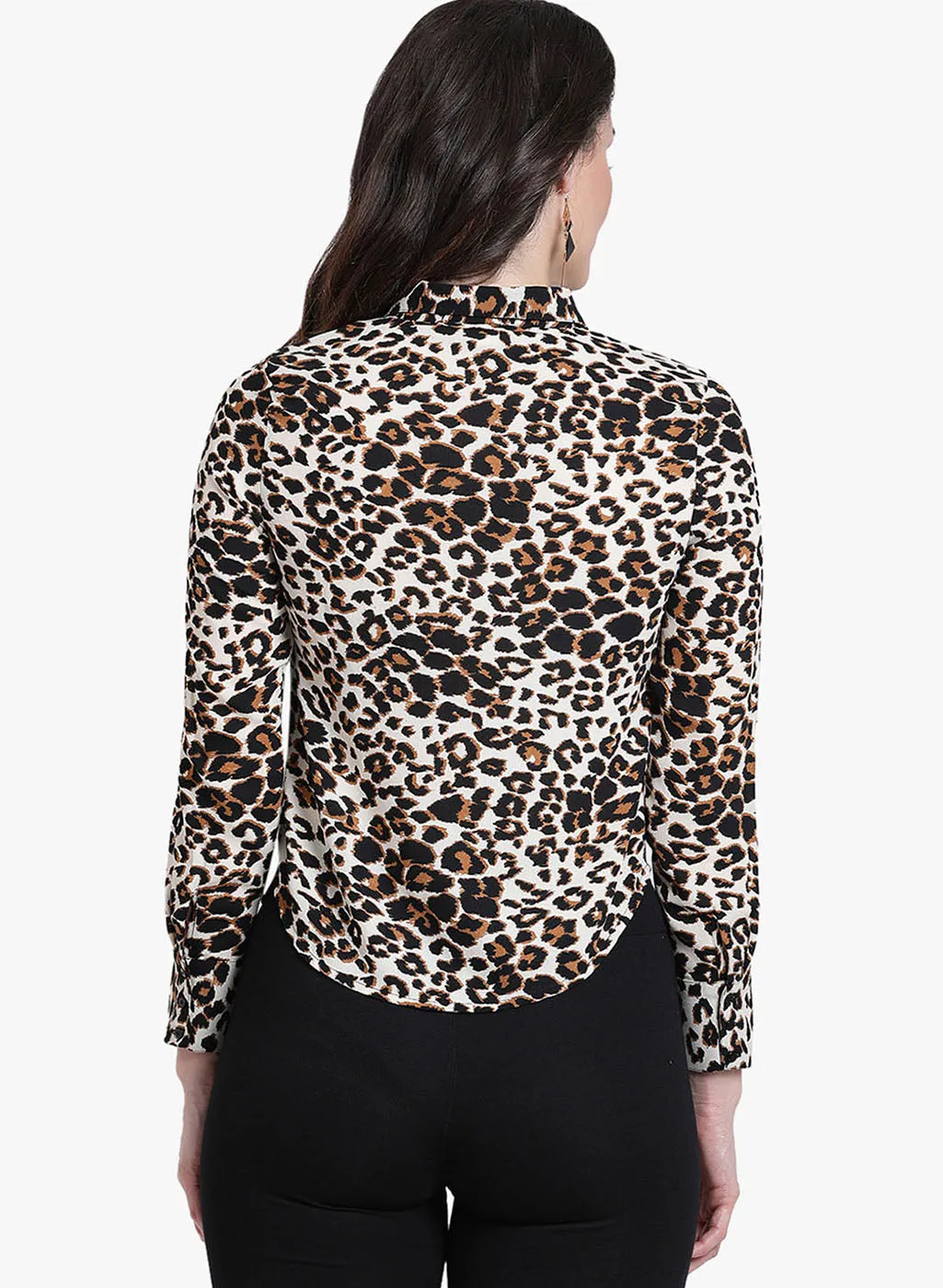 Leopard Print Fullsleves Shirt