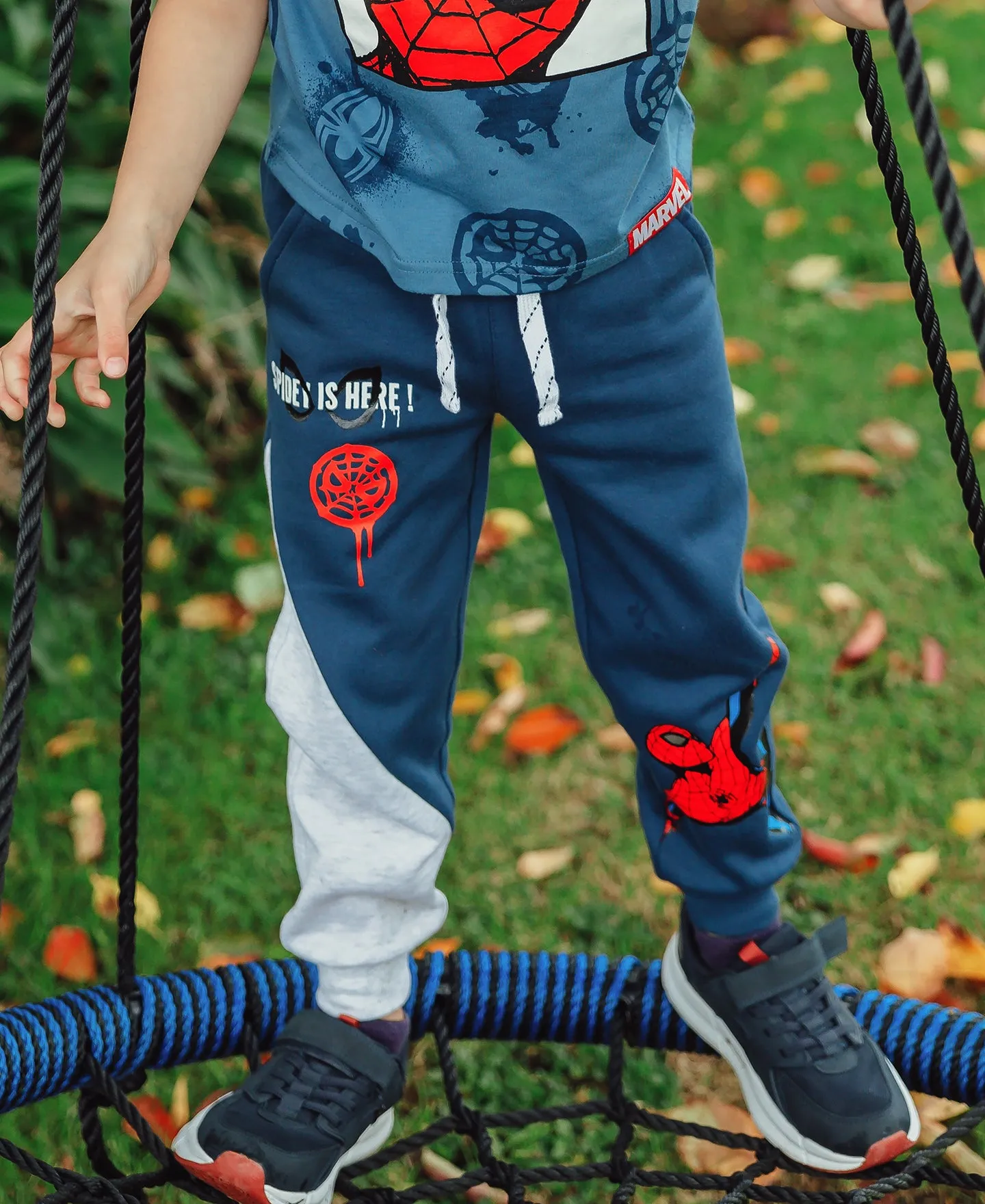 Little Kids' Licensed Spiderman Trackpant in Grey Marle/admiral/red | Postie