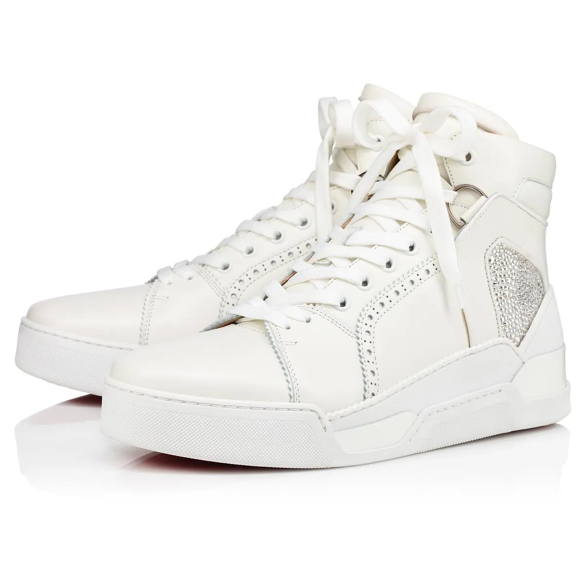 Loubikick Strass High-top Sneakers - Calf leather - White - Men