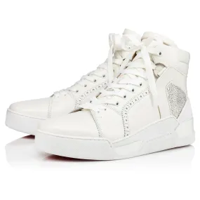 Loubikick Strass High-top Sneakers - Calf leather - White - Men