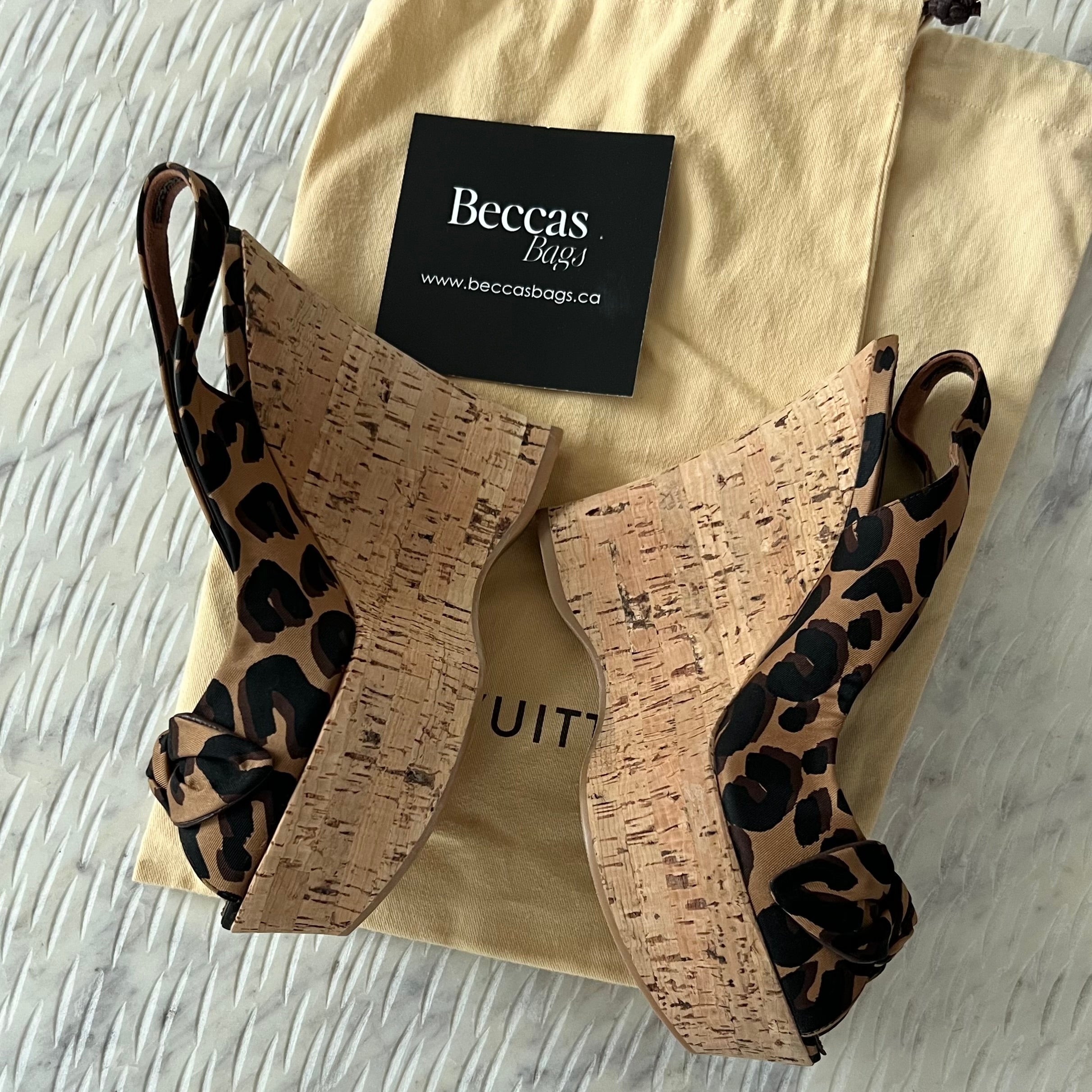 Louis Vuitton Leopard Wedge Heels